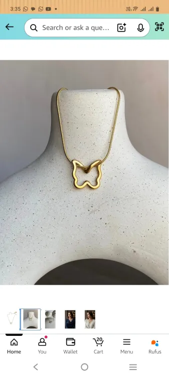 Antitarnish gold plated butterfly chain - Buy in Kozhikode