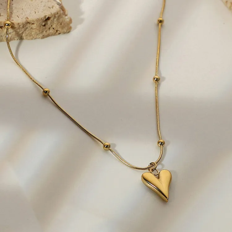 Gold-Plated Anti Tarnish Heart themed Stainless Steel Pendant - Buy in Kozhikode