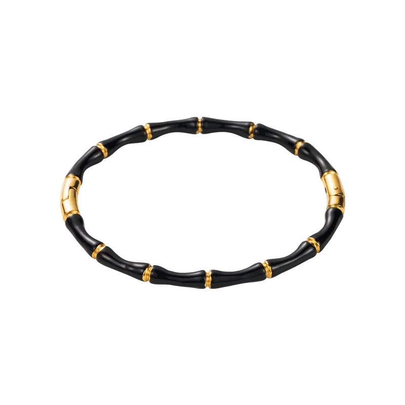 Stainless steel Black Bamboo bracelet
