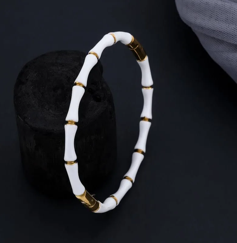 Stainless steel white Bamboo bracelet