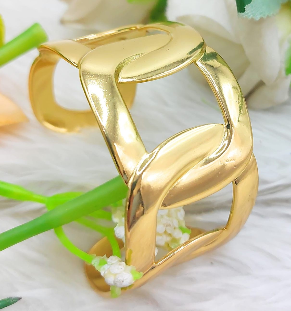 Chunky space block Hand cuff bracelet