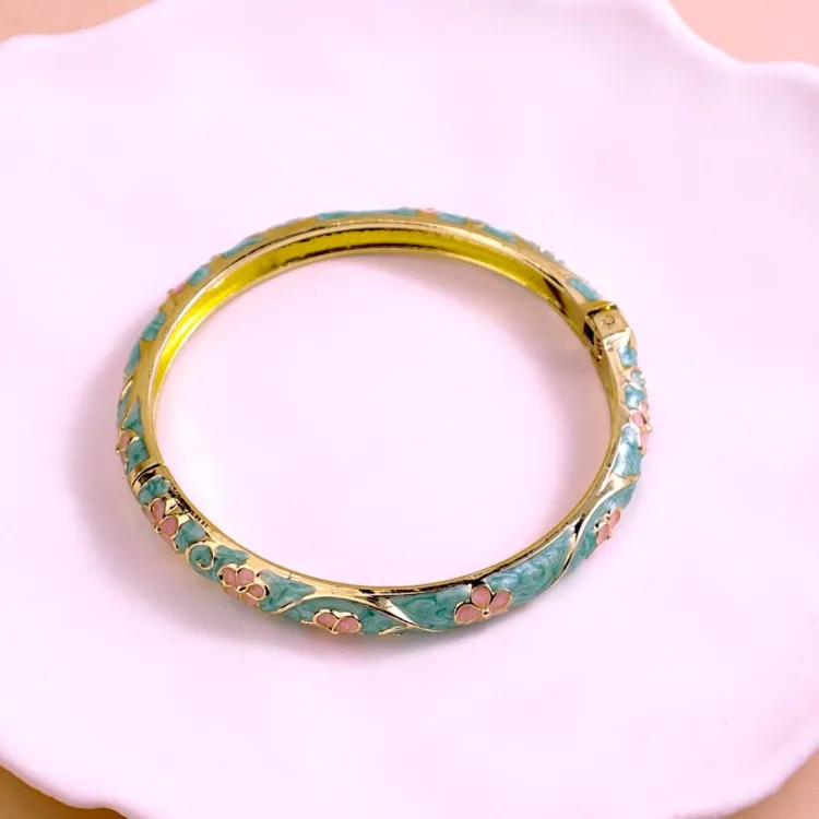 Vintage blue enamel bangle
