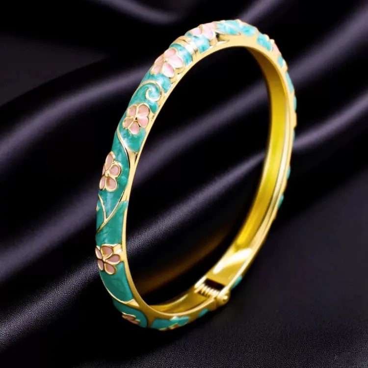 Vintage blue enamel bangle